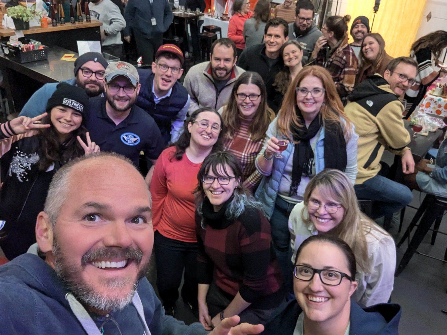 Cider Club members at the cidery